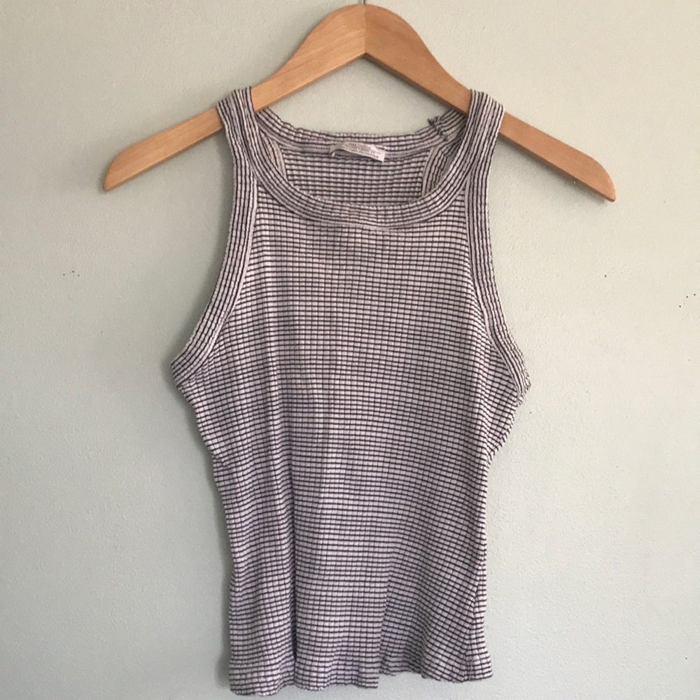 Zara Black And White Striped Tank Top